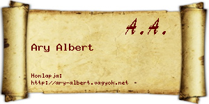 Ary Albert névjegykártya